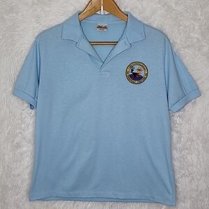 Vintage 80s USS Constellation Westpac Cruise Polo Shirt Size Large